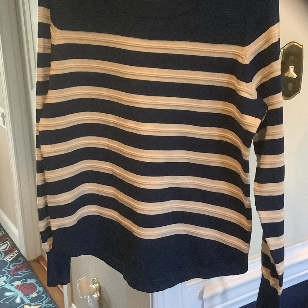 Liz Claiborne Blue and‎ Beige Buttoned Sweater